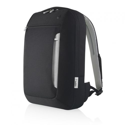 벨킨 Belkin Slim Polyester Backpack for Laptops and Notebooks up to 15.4 (Black / Light Gray)