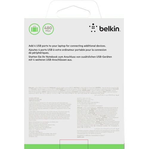 벨킨 Belkin F4U042BT 4-Port Ultra-Slim Travel USB Hub