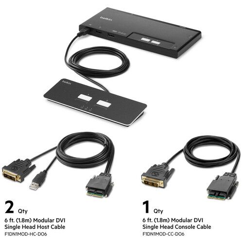 벨킨 Belkin 2-Port Single-Head DVI Modular KVM Switch with Remote