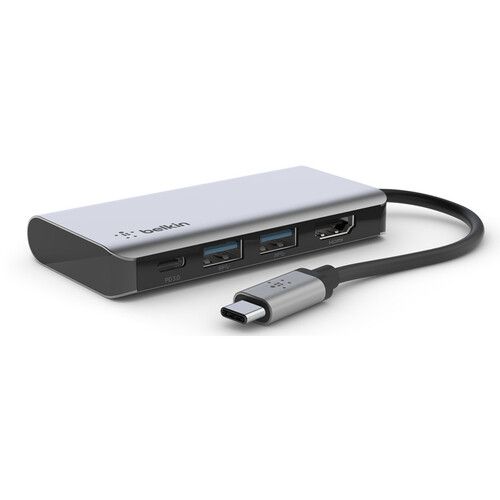 벨킨 Belkin CONNECT USB Type-C 4-In-1 Multiport Adapter (Silver)