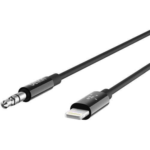 벨킨 Belkin 3.5mm Audio to Lightning Cable (6', Black)