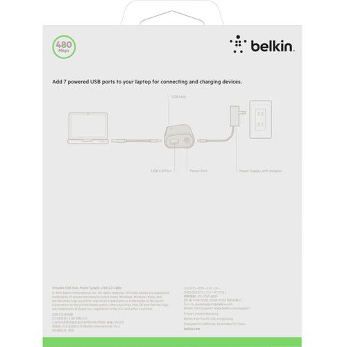 벨킨 Belkin F4U041TT 7-Port Ultra-Slim Desktop USB Hub