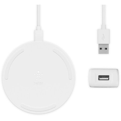 벨킨 Belkin BOOST CHARGE 15W Wireless Charging Pad with 24W QC 3.0 Charger (White)