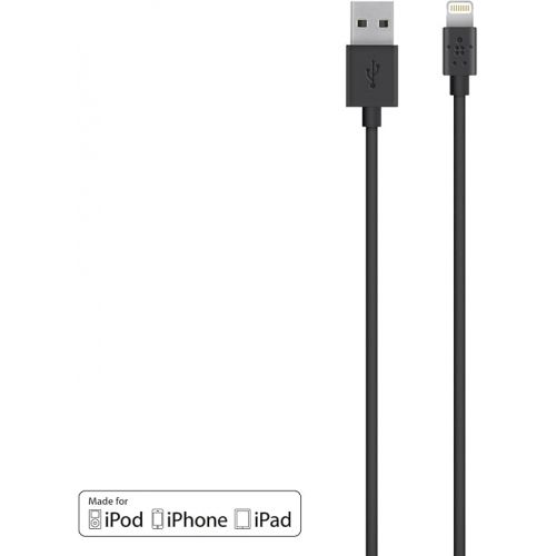 벨킨 Belkin Lightning to USB Cable - MFi-Certified iPhone Lightning Cable (6.6ft/2m), Black, Compatible with iPhone 11, 11 Pro, 11 Pro Max and previous iPhone models with Lightning connector