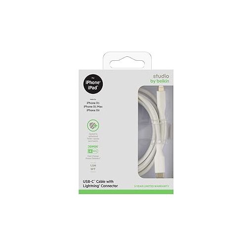 벨킨 Belkin Studio USB-C to Lightning Cable 5ft Fast Charging for iPhone & iPad