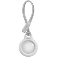 Belkin Apple Airtag Secure Holder With Strap - Apple Air Tag Keychain - Airtag Holder With Strap For Key Ring - Airtag Keychain Accessories - Scratch Resistant Airtag Case With Raised Edges - White