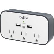 Belkin Wall Surge Protector - 3 Outlet w/ 2 USB Ports Mount with Premium Protection Against Surges Safe Charge for Mobile Devices, Tablets & More (540 Joules)
