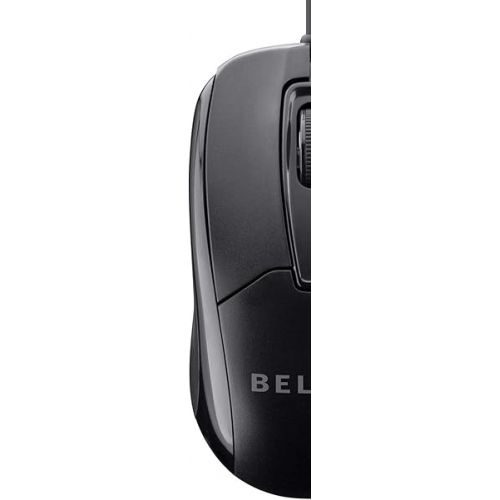 벨킨 Belkin 3-Button Wired Computer Mouse - Ambidextrous, Ergonomic Mouse With 5-Foot USB-A Cord - 800 DPI Wired Mouse With Mouse Wheel Compatible with PCs, Macs, Desktops and Laptops - Black