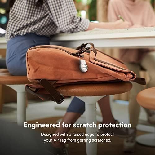 벨킨 Belkin Apple AirTag Secure Holder With Wire Cable - AirTag Holder - Lock & Protect Air Tags In Durable Scratch Resistant Case - Protective AirTag Keychain Accessory For Keys, Luggage & More - White