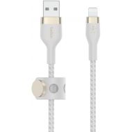 Belkin BoostCharge Pro Flex Braided USB A to Lightning Cable 2M/6.6FT - MFi Certified 20W Power Delivery iPhone Charger Cord - Apple Charger USB A Cable - Fast Charging - iPhone 14, iPhone 13 - White