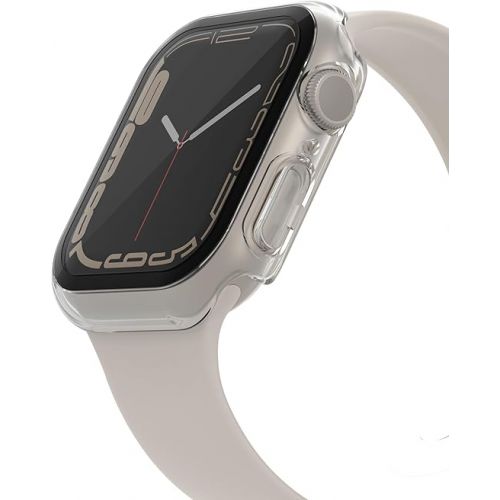 벨킨 Belkin ScreenForce Apple Watch Case - Bumper Case & Tempered Glass Screen Protector for 40mm & 41mm Apple Watch Series 9, 8, 7, 6, 5, 4, & Apple Watch SE - Apple Watch Accessories - Apple Case - Clear