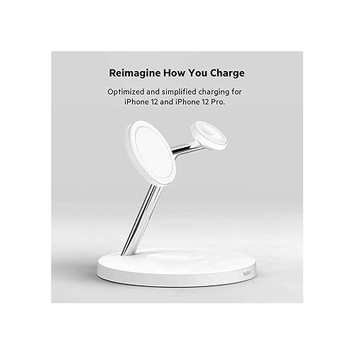 벨킨 Belkin BoostCharge PRO 3-in-1 Wireless Charger with MagSafe for iPhone 13, 12 + Apple Watch + AirPods (Magnetically Charges iPhone 13 and 12 Models up to 15W)