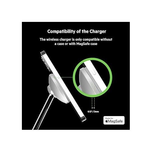 벨킨 Belkin BoostCharge PRO 3-in-1 Wireless Charger with MagSafe for iPhone 13, 12 + Apple Watch + AirPods (Magnetically Charges iPhone 13 and 12 Models up to 15W)