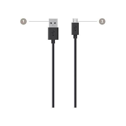 벨킨 Belkin USB Cable6.Ft5 Pin Micro-USB Type B to 4 Pin USB Type A, Black (F2CU012BT2M-BLK)