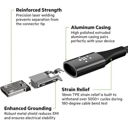 벨킨 Belkin MIXIT DuraTek Micro-USB to USB Cable, 4 Feet (Black)