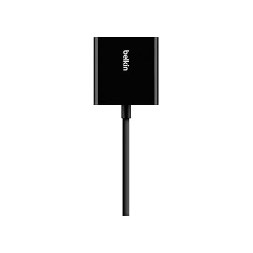 벨킨 Belkin HDMI to VGA Adapter Kit, Compatible with Apple TV 4thGen and Other Generations, Amazon Fire TV, Google Chromecast, Chromebooks, Intel Compute Stick and Other HDMI devices (B2B137-BLK)