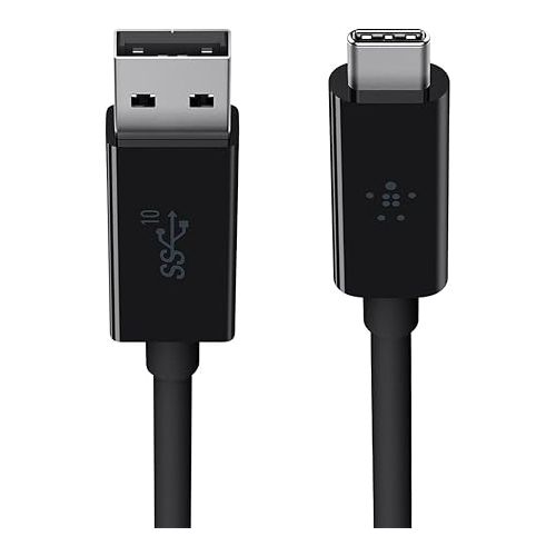 벨킨 Belkin 3.1 USB A To USB C Cable Compatible W/ Thunderbolt 3 - USB C Cable For Macbook Pro, Galaxy & More - Data Transfer Up To 10gbps - For USB C, Thunderbolt 3 Devices & Ultra Hd - 3.3ft/1m - Black