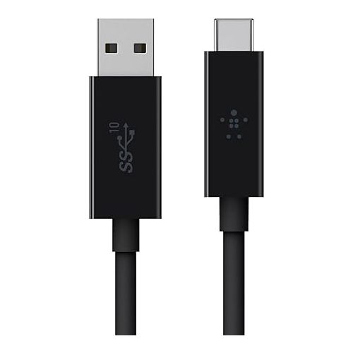 벨킨 Belkin 3.1 USB A To USB C Cable Compatible W/ Thunderbolt 3 - USB C Cable For Macbook Pro, Galaxy & More - Data Transfer Up To 10gbps - For USB C, Thunderbolt 3 Devices & Ultra Hd - 3.3ft/1m - Black