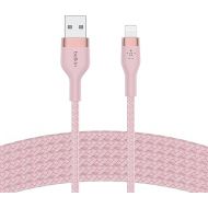 Belkin BoostCharge Pro 2 Pack Flex Braided USB Type A to Lightning Cable (3M/10FT), MFi Charging Certified Compatible with iPhone 14, 14 Plus, 14 Pro, 14 Pro Max, 13, Mini, SE, 12, iPad, AirPods-Pink