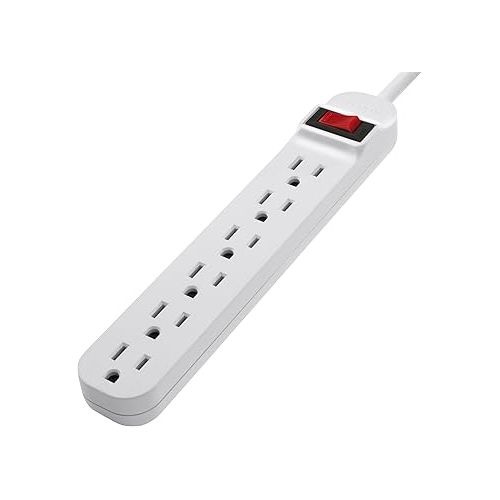 벨킨 Belkin 6-Outlet Power Strip With 3ft Cord, White