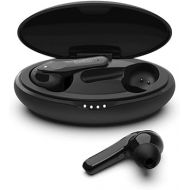 Belkin SOUNDFORM Move Plus, Bluetooth Headphones with Microphone, Wireless Portable Ear Buds with Wireless Charging Case, Earbuds for iPhone, iPad, Galaxy, and More - Black