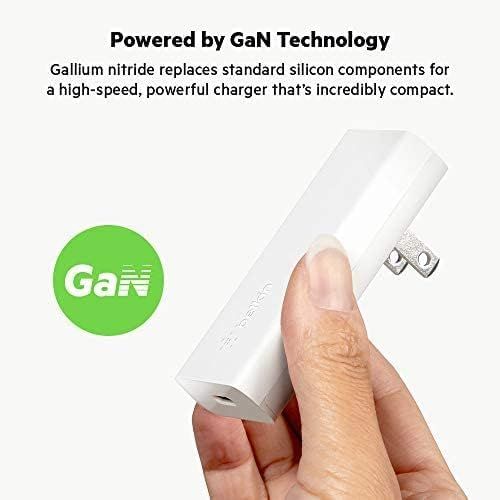 벨킨 Belkin GaN Wall Charger 20W Fast Charging PD USB-C Power Delivery for iPhone 15, 14, 13 & 12 Pro, Pro Max, Mini, iPad, AirPods, Galaxy S22, S21, Plus, Ultra, and More