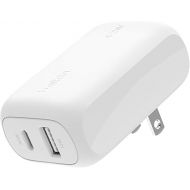 Belkin BoostCharge 42W Dual Port Wall Charger, USB-C + USB-A Charger Fast Charging for iPhone 15, 15 Plus, 15 Pro, 15 Pro Max, 14, 14 Pro Max, iPhone 13, Galaxy S24 Ultra, iPad, AirPods & More - White