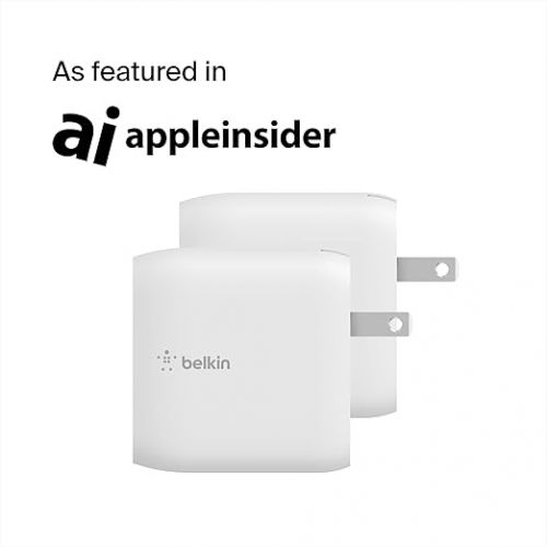 벨킨 Belkin 40W Dual Port USB-C Wall Charger, USB Type C Charger Fast Charging for iPhone 15, 15 Plus, 15 Pro, 15 Pro Max, 14, 14 Pro, 14 Pro Max, iPhone 13 Series, Galaxy S23, iPad, AirPods & More, 2-Pack