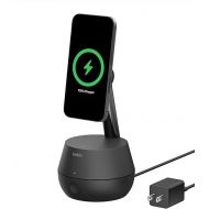 Belkin Auto Face Tracking Tripod Pro w/DockKit, MagSafe Compatible Wireless Smart Charging Mount, No App, 360° Rotation Face & Body Tracking Stand, iOS Integration for iPhone 15 & More + 5ft AC Plug