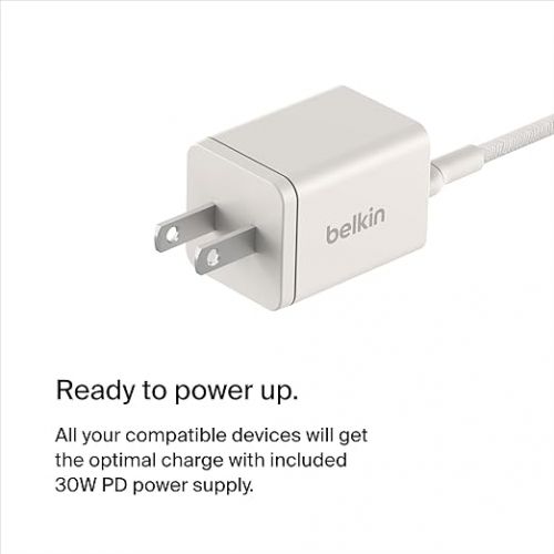 벨킨 Belkin 2-in-1 MagSafe Wireless Charging Dock 15W Fast Charge iPhone Charger Compatible with iPhone 15, 14, 13, and 12 Series, AirPods, and Other MagSafe Enabled Devices, Includes Power Supply - Sand