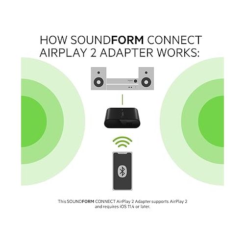 벨킨 Belkin SoundForm Connect AirPlay 2 Adapter & Airplay 2 Receiver - Wireless Streaming for Apple Devices to Bluetooth Speakers - Optical & 3.5mm Speaker Inputs for iPhone 15, 14, MacBook Pro, & More