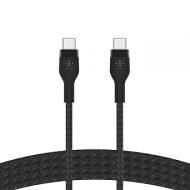 Belkin BoostCharge Pro Flex Braided USB-C to USB-C Charger Cable (2M/6.6FT), USB-IF Certified Power Delivery PD Fast Charging Cable for iPhone 15 Series, MacBook Pro, iPad Pro, Galaxy S23, S22 - Black