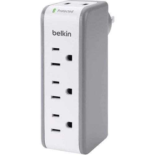 벨킨 Belkin, BLKBST300BG, 3-Outlet Mini Surge Protector with USB Ports (2.1 AMP), 1 Each