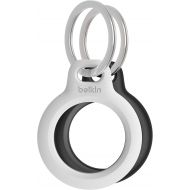 Belkin AirTag Secure Holder Case - Durable Scratch Resistant with Key Ring - Protective AirTag Accessory For Keys, Pets, Luggage - 2-Pack Black & White