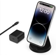 Belkin Magnetic Wireless Charger, (Power Supply Included) Wireless Charging Stand, Compatible with MagSafe for iPhone 12, 13, Pro, Pro Max, and Mini - Black