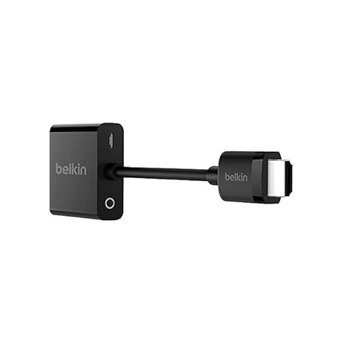 벨킨 Belkin HDMI to VGA Adapter with Micro-USB Power and Audio Support, Compatible with Apple TV 4K and Most TVs
