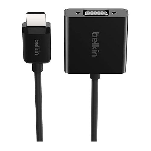 벨킨 Belkin HDMI to VGA Adapter with Micro-USB Power and Audio Support, Compatible with Apple TV 4K and Most TVs