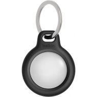 Belkin Apple AirTag Secure Holder with Key Ring - Durable, Scratch-Resistant Case with Open Face & Raised Edges - Protective AirTag Keychain Accessory for Keys, Pets, Luggage, & More - Black