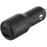 Belkin BoostCharge Dual Car Charger 42W w/Fast Charge USB-C 30W PPS & 12W USB-A Ports for Apple iPhone 15, 15 Pro, 15 Pro Max, iPhone 14 Series, iPhone 13 Series, Samsung Galaxy S23, & More - Black