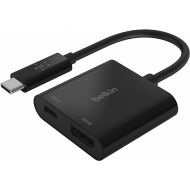 Belkin USB C to HDMI Adapter + USBC Charging Port to Charge While You Display, Supports 4K UHD Video, Passthrough Power up to 60W for Connected Devices, Compatible with MacBook, iPad, Windows