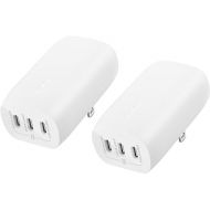Belkin BoostCharge 3-Port USB-C Wall Charger with PPS 67W, USB-C PD 3.1 Fast Charging iPhone Charger for iPhone 15 Series, MacBook Pro, AirPods, Galaxy, and Other PD Enabled Devices - White, 2-Pack