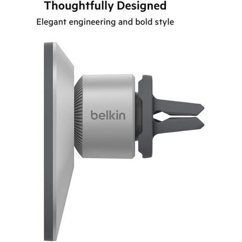 벨킨 Belkin MagSafe Vent Mount Pro - MagSafe Phone Mount for Car, Magnetic Phone Holder Compatible with iPhone 15, iPhone 15 Plus, iPhone 15 Pro, iPhone 15 Pro Max, iPhone 14 & iPhone 13 - Gray