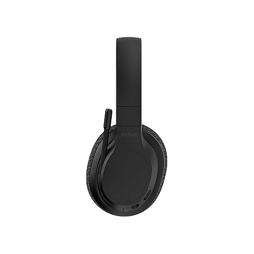 벨킨 Belkin SoundForm Adapt Wireless Over-Ear Headset,?Headphones for Work, Play, Gaming, & Travel w/Built-in Boom Microphone, 45H Battery Life - Compatible with iPhone, iPad, Galaxy, and More - Black