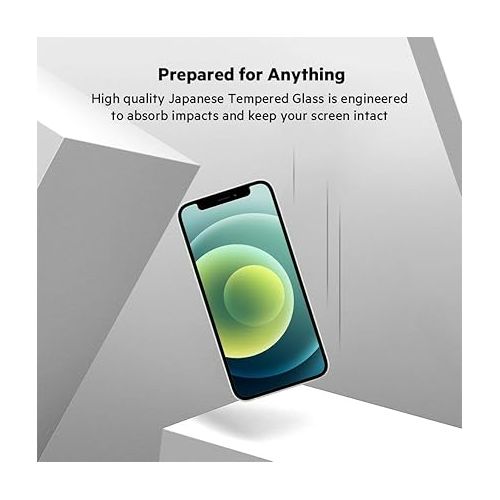 벨킨 Belkin iPhone 12 Mini Screen Protector UltraGlass Anti-Microbial (Ultimate Protection + Reduces Bacteria on Screen up to 99%), Clear, OVA036zz