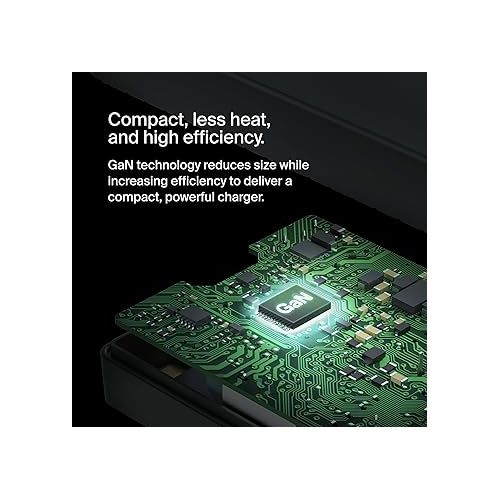 벨킨 Belkin Connect 100W USB-C Core GaN Power Adapter, Fast-Charging Adapter w/Universal USB-C Compatibility, 100W Power Delivery, 8ft Power Cable for Gaming, MacBook Pro, PC Laptops, and Chromebook