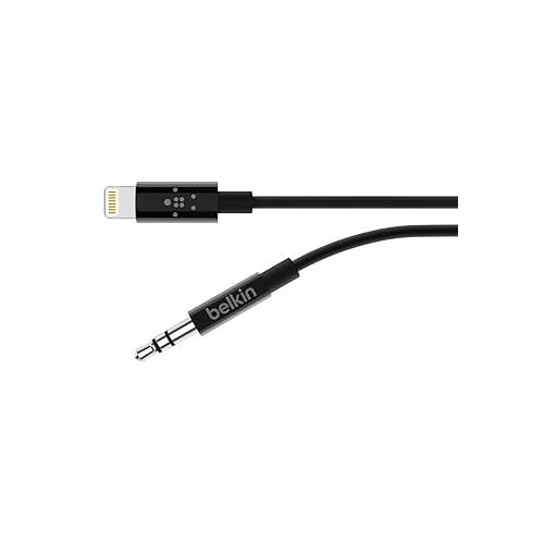벨킨 Belkin AV10172bt03-BLK 3.5mm Audio Cable With Lightning Connector, Black, Smartphone