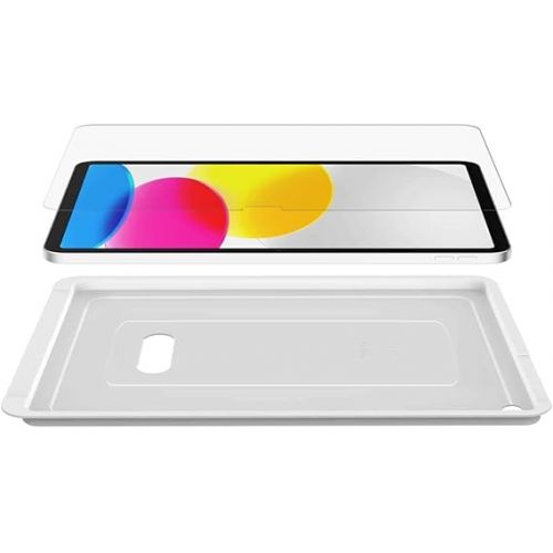 벨킨 Belkin ScreenForce™ TemperedGlass Screen Protector for iPad 10th Generation with Apple Pencil Compatibility, Edge-to-Edge Fit, & Included Easy Align Tray for Flawless, Bubble Free Application