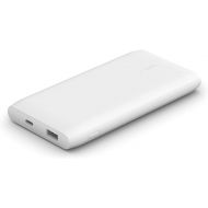Belkin USB-C Power Bank 10K, Fast Charging Portable Battery Pack w/ USB-C + USB Ports, Compatible w/ iPhone 14, 14 Plus, 14 Pro, 14 Pro Max, 13, 13 Mini, Galaxy S23, S23+, Ultra and More - White