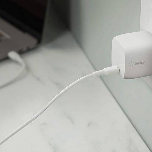 벨킨 Belkin BoostCharge USB-C 30W GaN Wall Charger - iPhone Charger w/ Power Delivery - Fast Charging USB-C Charger for iPhone 15, 15 Plus, 15 Pro, 15 Pro Max, iPhone 14, iPhone 13, MacBook Pro, iPad Pro