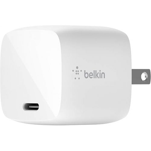 벨킨 Belkin BoostCharge USB-C 30W GaN Wall Charger - iPhone Charger w/ Power Delivery - Fast Charging USB-C Charger for iPhone 15, 15 Plus, 15 Pro, 15 Pro Max, iPhone 14, iPhone 13, MacBook Pro, iPad Pro